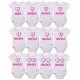 Kit Body Bebê Mesversário com 12 peças Coração Rosa
