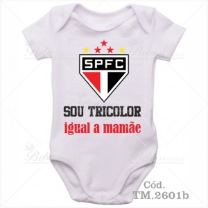 Body Bebê Sou Tricolor São Paulo Igual a Mamãe
