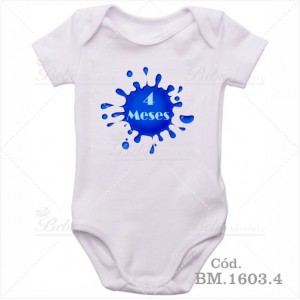 Body Bebê 4 Meses Bolha Azul