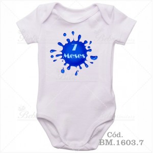 Body Bebê Menino 7 Meses Bolha Azul