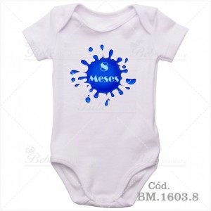 Body Bebê 8 Meses Bolha Azul