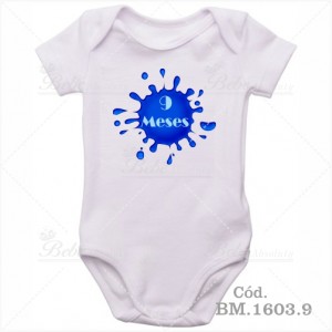 Body Bebê 9 Meses Bolha Azul