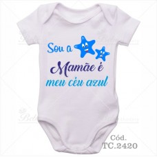 Body Bebê Sou a Estrela, Mamãe é meu Céu Azul