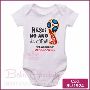 Body Bebê Nasci no Ano da Copa (Ideal para Recordação)